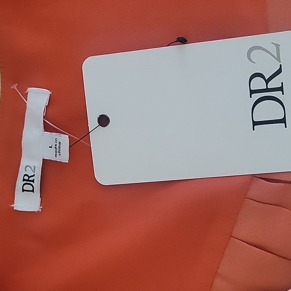 Dr2 L Orange V Neck Hawaiian Blouse NWT - Picture 8 of 8